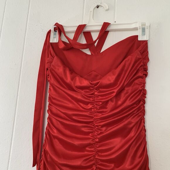 Beata Studios Womens Medium Dress Halter Red Beaded 90s Y2K Whimsy Dark Romantic - Picture 6 of 9